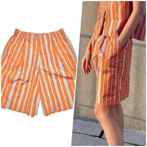 Uniqlo x Marimekko | Women | Stripe Cotton Poplin High Waist Pleated Shorts | XS